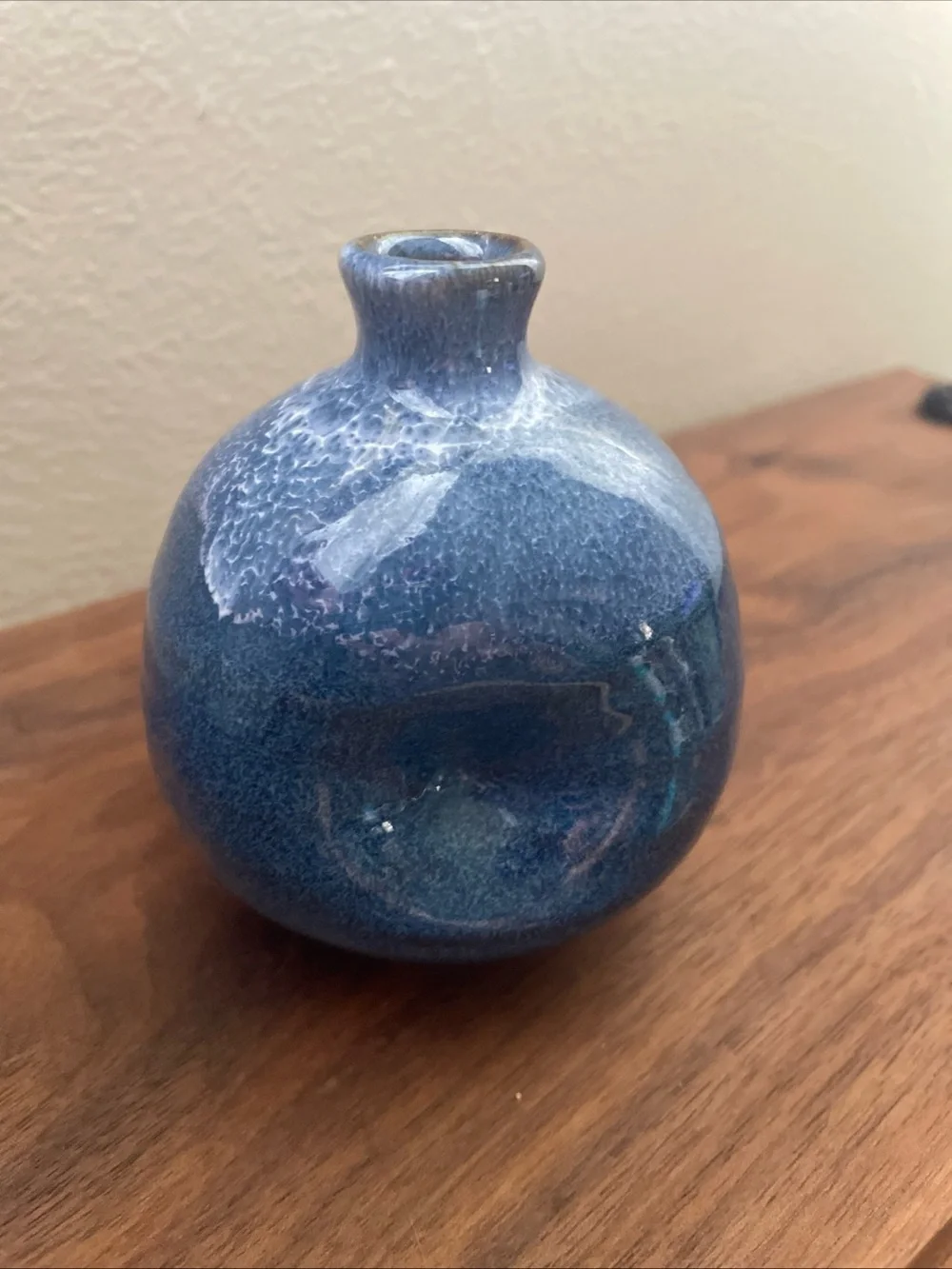 Blue Japanese Ceramic Glazed Decorative Bud Vase